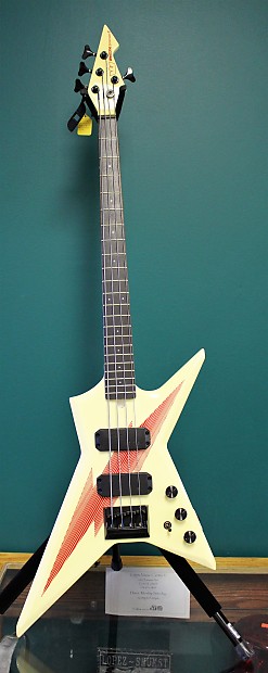 1986 NOS Westone Dimension IV Bass White with Red Bolt image 1