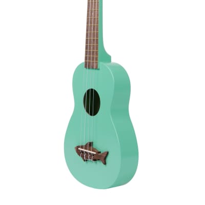 Kala Makala Shark Soprano Ukulele with Carrying Bag- Green, MK-SS/GRN image 2