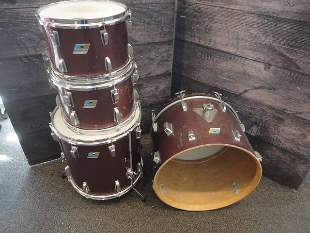 Ludwig Vintage 70's 4 pc Burgundy Sparkle Drum Shell Pack(4 Piece) (Hollywood, CA) (TOP PICK) image 1