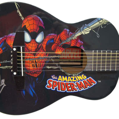 Peavey Marvel Spiderman Graphic 1/2 Size Acoustic Guitar Signed by Stan Lee with Certificate of Authenticity (Serial  ARBCF101072) for sale