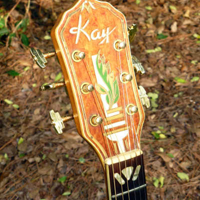 Vintage 1958 KAY K40 Honey Blond Curly Maple 17" F Hole Archtop Acoustic Plays Easy Sounds Great Beautiful With Deluxe Case image 4