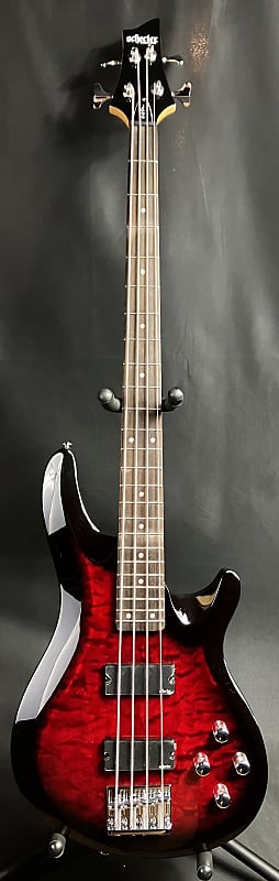 Schecter C-4 Plus 4-String Bass Guitar Quilted See-Thru Black Cherry image 1