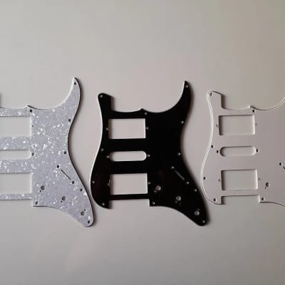 Handmade prewired HSH Neodymium Strat pickguard with HB split switch TR BL and mid PU cutoff switch image 15