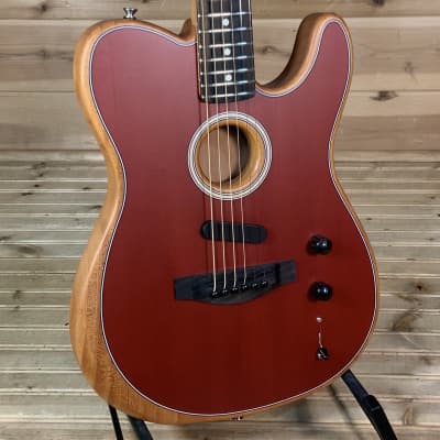 Fender American Acoustasonic Telecaster Acoustic Guitar - Crimson Red for sale
