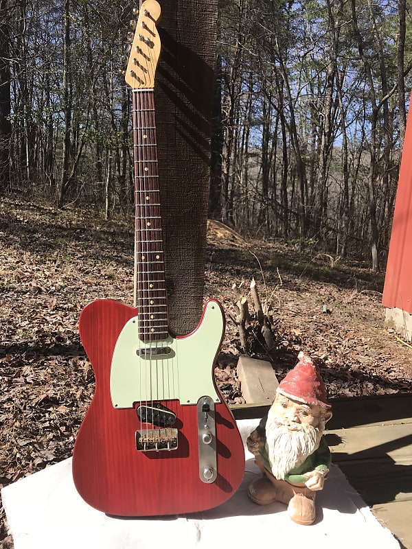 Slow Train Guitars Pinecaster partscaster with Cavalier Pickups and Warmoth neck Bell Buckle Red image 1