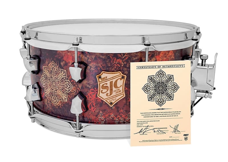 SJC Custom Drums OBEY Frank Zummo Limited Edition Snare Drum  6.5" x 14" image 1