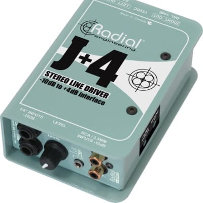 Radial J+4 Stereo Line Driver -10dB to +4dB Interface DI image 2