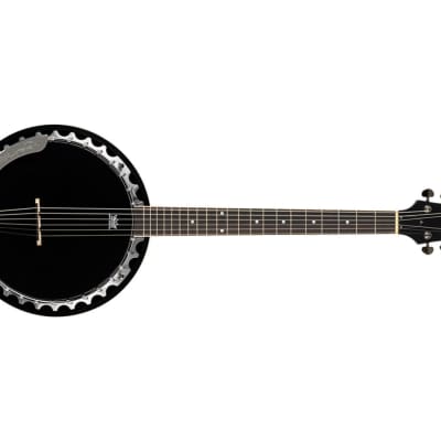 Ortega Guitars OBJ350/6-SBK Raven Series 6-String Banjo - Black image 5