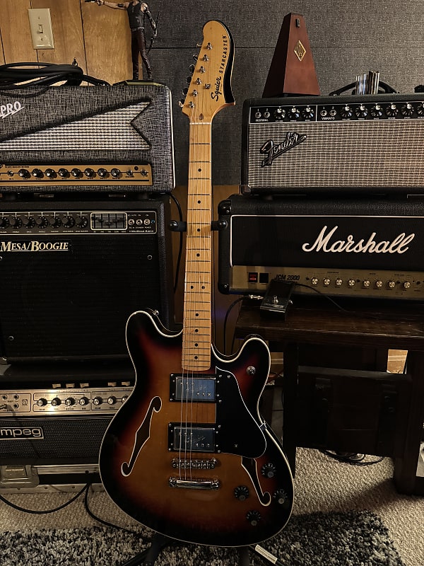 Squier Starcaster Semi-Hollow w/ Fender CuNiFe Wide Range | Reverb