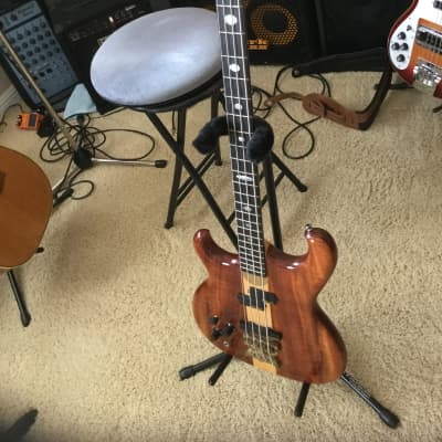 Left handed Alembic Spoiler 1992 Flame bass guitar image 11