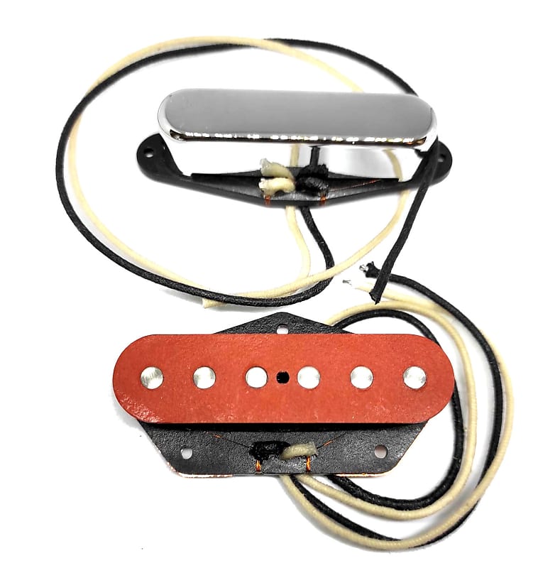 Set of 2 Vintage Alinco 2 Tele "GLORIOUS FLAME" pickups, hand-wound by Lighthouse Pickups image 1