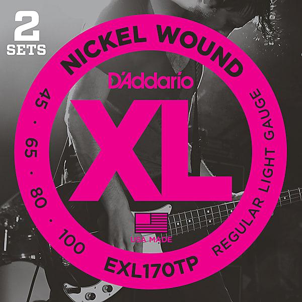 EXL170TP Nickel Wound Bass Guitar Strings, Light, 45100, 2 Reverb