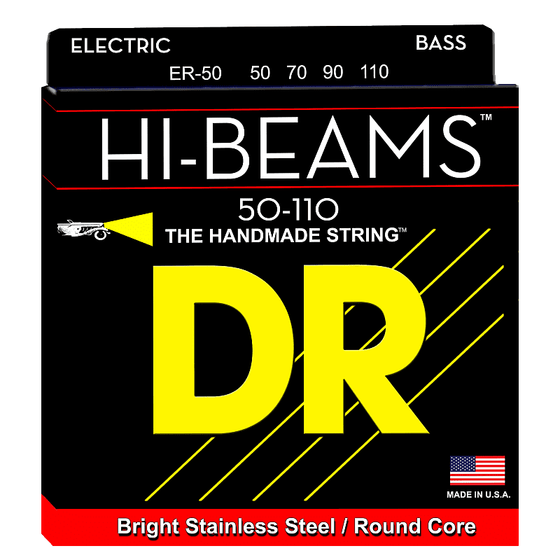 DR Strings ER-50 Heavy 4-String HI-BEAMS Stainless Steel Bass Strings image 1