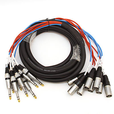 8 Channel 10' XLR Male to 1/4" TRS Audio SNAKE CABLE image 1