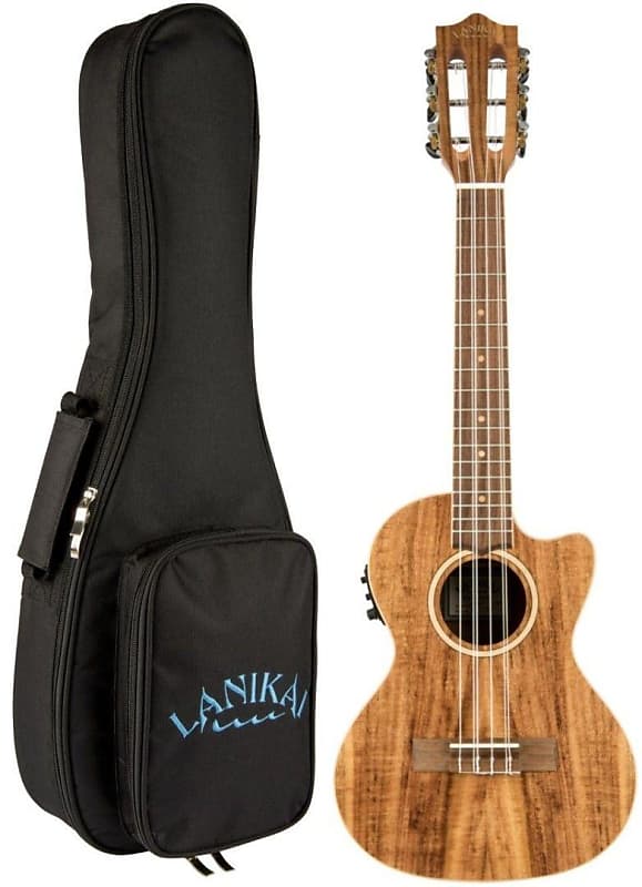 Lanikai ACST-6CET Solid Top Acacia 6 String Tenor Acoustic Electric Ukulele  +Bag