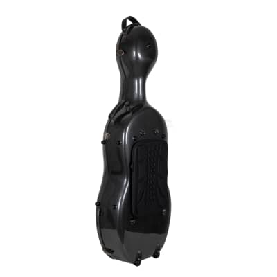 Crossrock Ultra-Light Fiberglass Case with Wheels-Fits 4/4 Full-Size Cello-Includes Padded Music Pouch, 3 Handles, Removable Shoulder Straps, TSA Lock-Black (CRF5030CEFBK) image 2