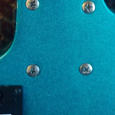 Burswood Mini 1/2 Scale Electric Travel Guitar Blue Sparkle w/ Speaker image 11