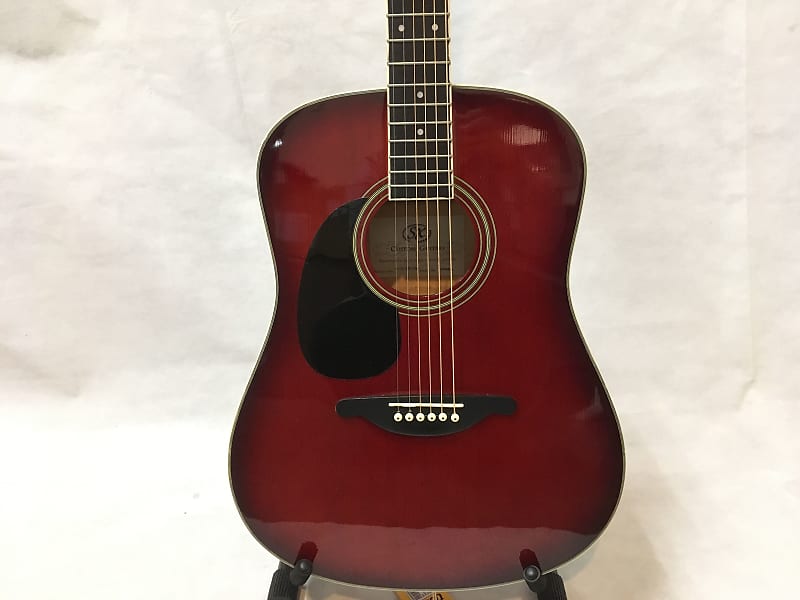 Used SX DG1K/LH/TWR LEFT HAND Acoustic Guitar Red | Reverb