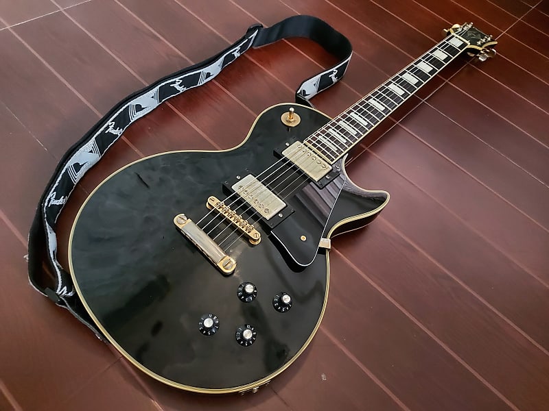 Diamond Aria Les Paul Custom Black & Gold 1980's (Free Shipping