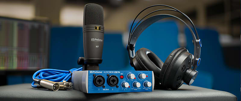 Presonus Audiobox kit d'enregistrement studio avec Casque HD7 + Microphone  M7 + Studio One Artist