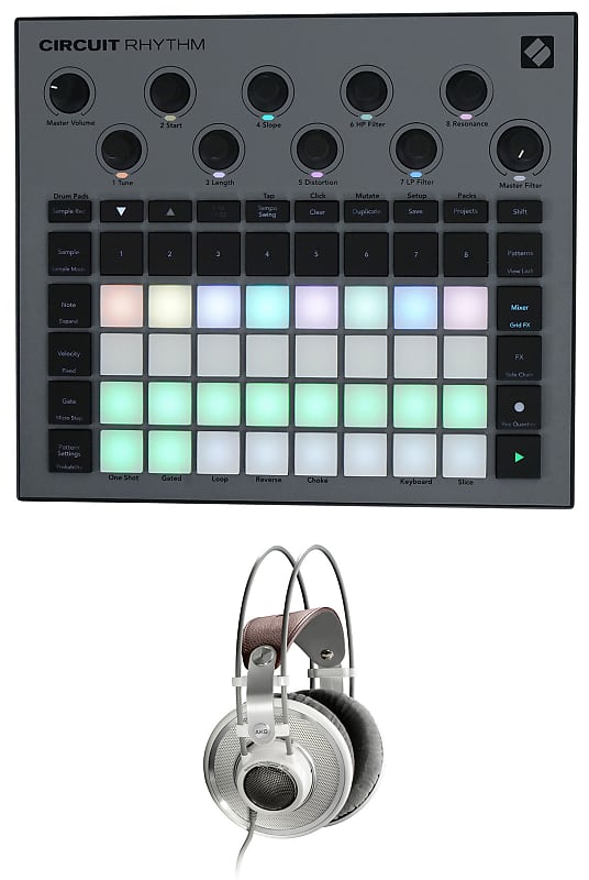 AKG K701 Studio Recording Reference Headphones+Novation Circuit Rhythm Groovebox  			