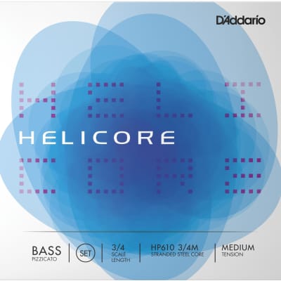 D'Addario HP610 3/4M Helicore Pizzicato Double Bass String Set - 3/4 Size - Medium Tension image 1