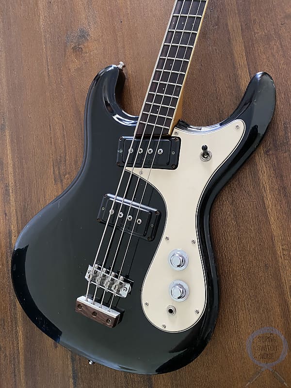 Mosrite Avenger Bass, Firstman, Black, 1970s, MIJ | Reverb