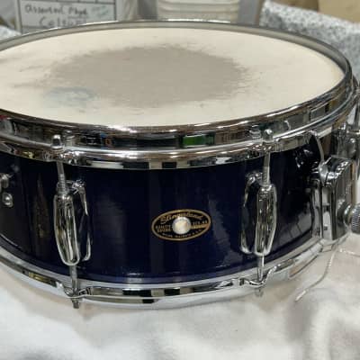Slingerland 8 Lug Snare Drum 12/1965 - Deep Blue Sparkle image 1