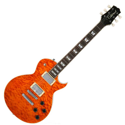 Wildwood WLP-QM Single Cutaway Orange Quilted Maple Top HH Electric Guitar LP Style for sale