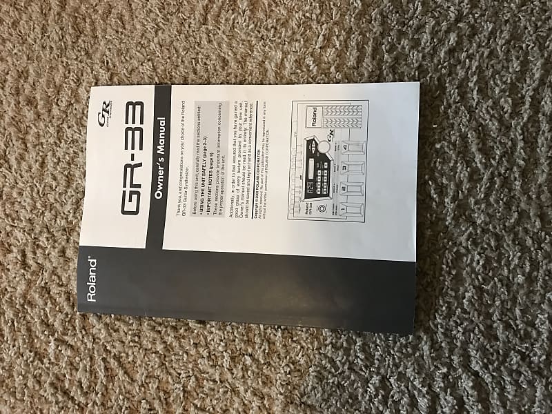 Roland GR-33 manual in excellent condition for Roland GR-33 synthesizer image 1