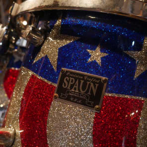 Spaun Custom 2000's American Flag Complete Drum Set image 5