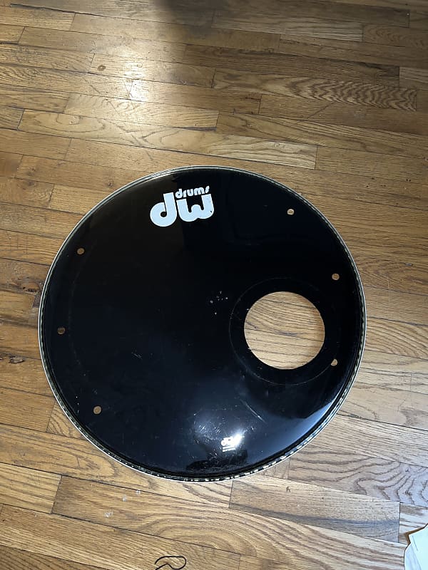 DW DRDHGB22K Front Ported Black Resonant Bass Drum Head with Reverb