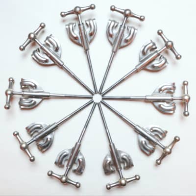 10 Pre-Radio King Slingerland Bass Drum Tension Rods & Claws / 1920s-30s image 18