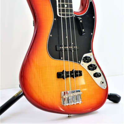 Fender Rarities Flame Ash Top Jazz Bass Red Burst image 2