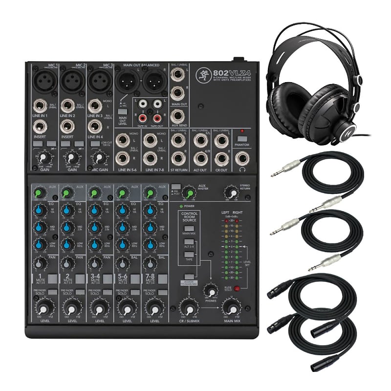 Mackie 802VLZ4 8-Channel Ultra Compact Mixer Bundle with Knox Gear