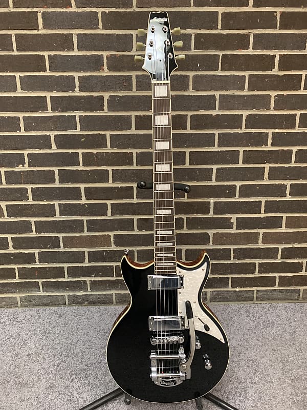 Aria Pro II 212-MK2 Bowery Electric Guitar w/Bigsby - Black - Demo Model w/FREE GUITAR PEDAL image 1