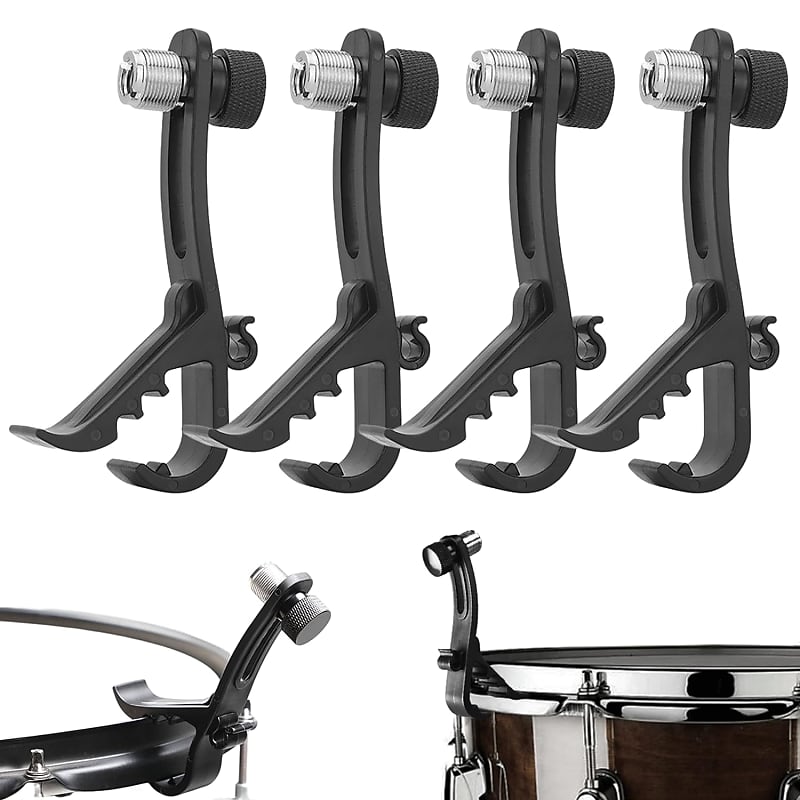 Shockproof Drum Mic Clip 4Pcs, Adjustable Drum Mic Kit & Reverb