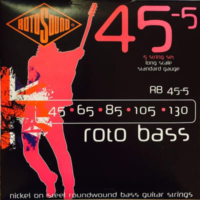 Rotosound RB45-5 ROTO NICKEL ON STEEL BASS STRINGS 45-130 5-string set image 2
