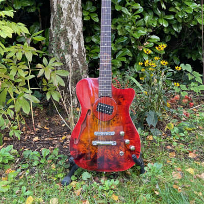 NAH Guitars Telstar 2 Custom 2021 Poplar Burl Yellow - Red Burst image 4