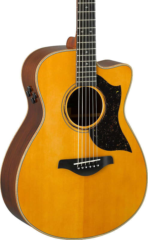 Yamaha AC5R ARE Solid Wood Concert Acoustic-Electric Guitar, Vintage Natural image 1
