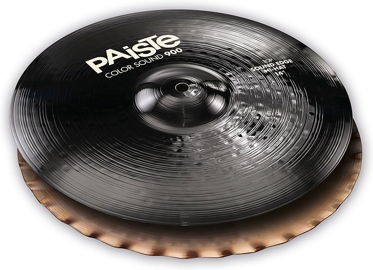 Paiste 14 inch Color Sound 900 Black Sound Edge Hi-hat Cymbals image 1