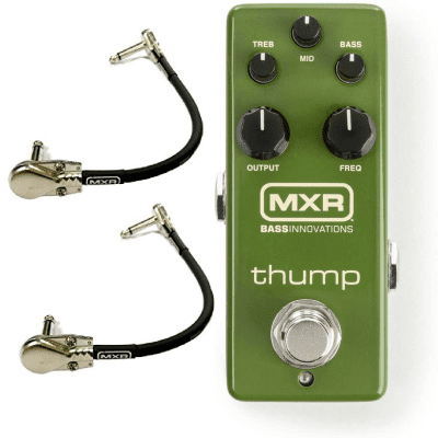 MXR M281 THUMP BASS PREAMP MINI EFFECTS PEDAL ECHOPLEX PREAMP CIRCUIT EQ TONE ( 2 MXR PATCH CABLES ) image 1