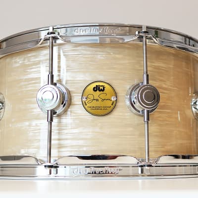 DW Jazz Series Cherry/Gum 6.5" x 14" Snare Drum w/ VIDEO! Creme Oyster FinishPly image 1