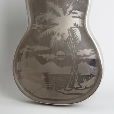 National  Style 0 Resophonic Guitar (1930), ser. #S-1663, hard shell case. image 4