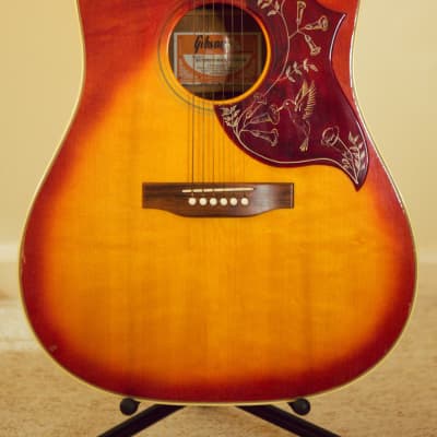 Vintage 1974 Gibson Hummingbird Custom Cherry Sunburst with original hard case image 2