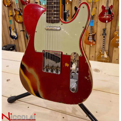 Fender Custom Shop Limited Edition '60 Tele Heavy Relic Aged Candy Apple Red Over 3-Color Sunburst image 12