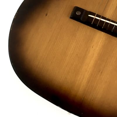 1960s Vintage Burst Solid Woods Silvertone Kay Acoustic Guitar Lacquer Finish Tortoise Binding HSC image 14