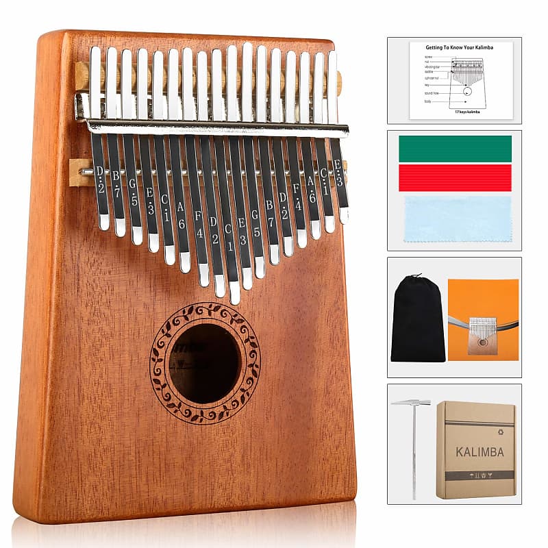 Kalimba Thumb Piano 17 Keys - Portable Mbira Sanza Finger Piano  Professional Musical Instrument w/Protective Case, Study Instruction,  Tuning Hammer Gifts for Kids Adults Beginners : Musical Instruments