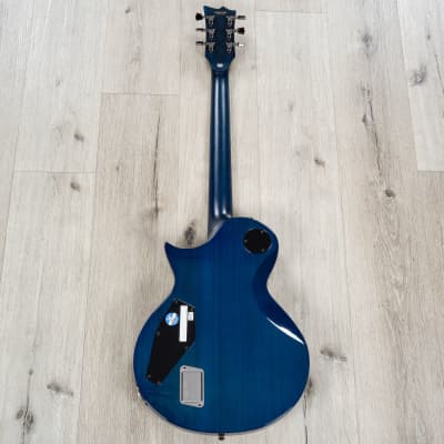 ESP E-II Eclipse Guitar w/ Case, Buckeye Burl Top, Ebony, Blue Natural Fade image 5