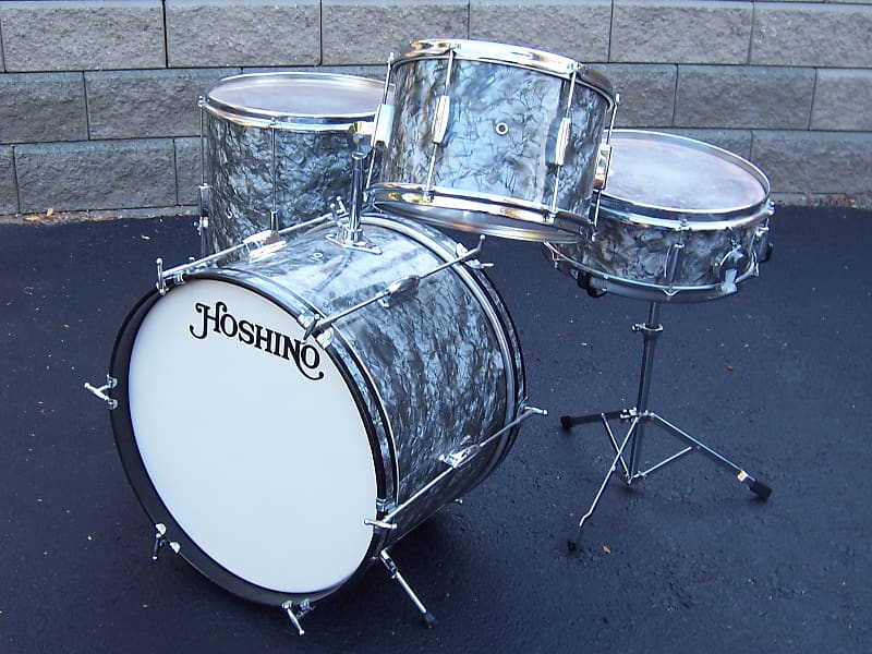 Vintage 60's Hoshino Drum set Black Diamond Nice Reverb